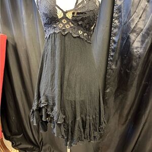 Free people Chic Black Lace Chemise